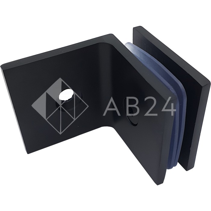 Коннектор Альфа α FDK-13 стена-стекло 90° с пластиной, цинк/черный