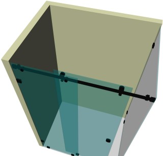 Душевая кабина угловая раздвижная DK-201K на коннекторах