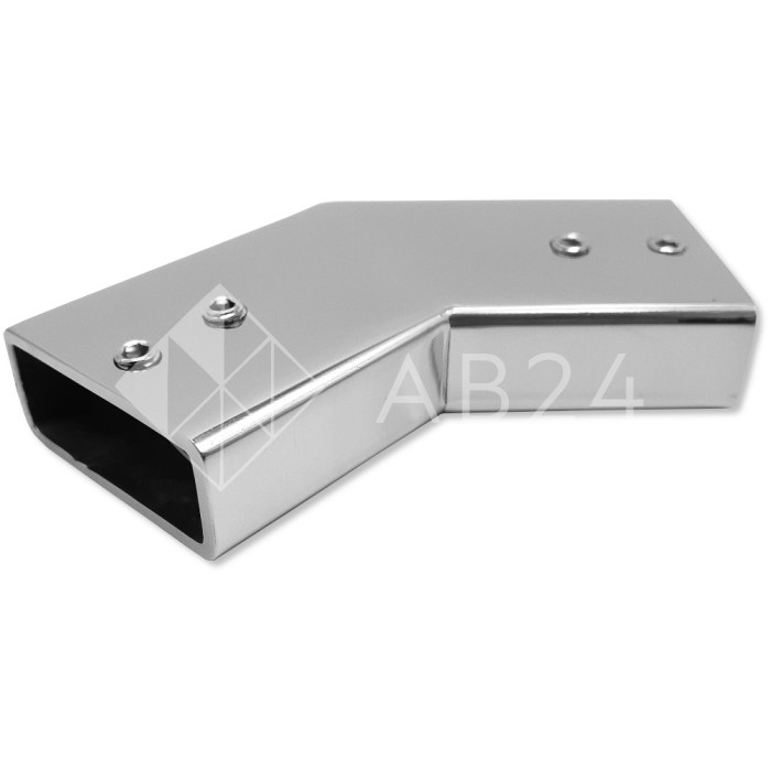 Соединитель FDC-39 трубы 30х10 угловой 135° горизонтальный, нержавейка/полированный