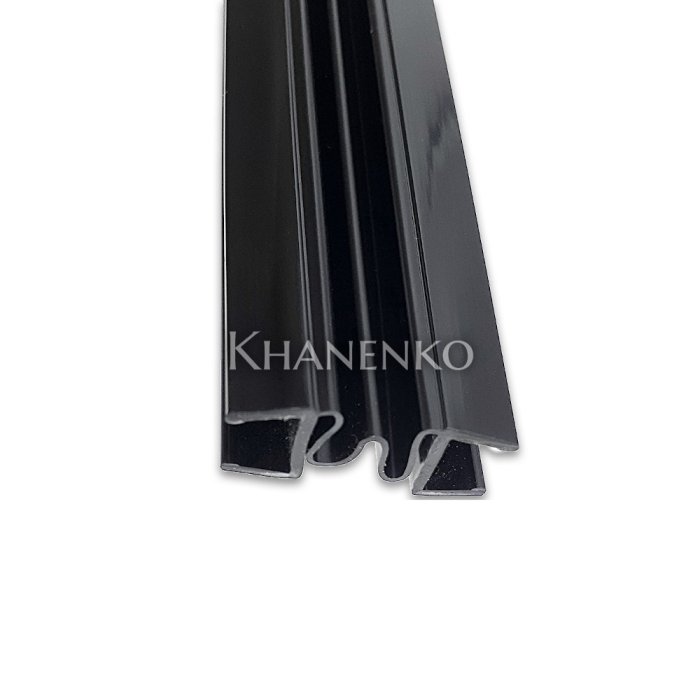 Уплотнитель гармошка черный 2.5 м под стекло 8 мм FDPP-118.8 PVC/BL