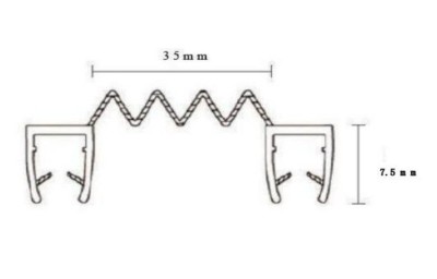 Уплотнитель гармошка черный 2.5 м под стекло 8 мм FDPP-118.8