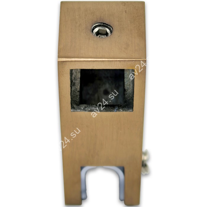 Держатель стекла FDC-58 сквозной 15х15 вертикальный, нержавейка/медь