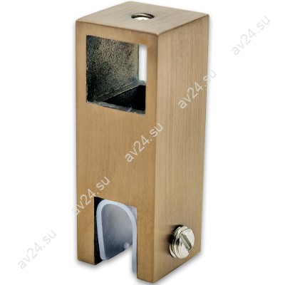 Держатель стекла FDC-58 сквозной 15х15 вертикальный, нержавейка/медь