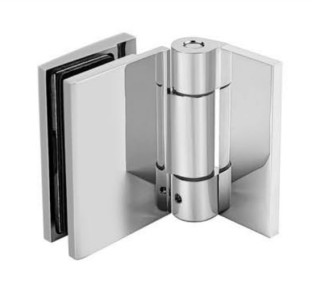 Петля Рея FDP-220 стена-стекло 90° с крышками, латунь/хром