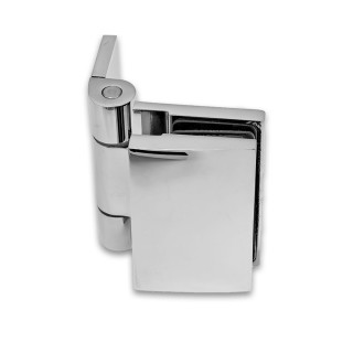 Петля Рея FDP-220 стена-стекло 90° с крышками, латунь/хром