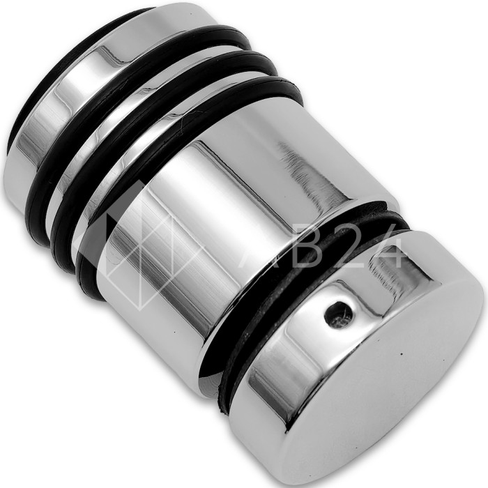 Ручка кноб Йота FDR-142 с резиновым торцом (односторонняя), алюминий/хром