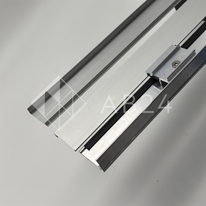 Профиль зажимной FKP-45 в сборе с крышкой, алюминий/анодированный