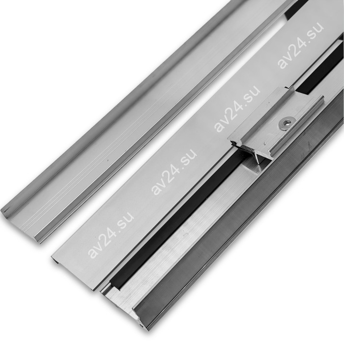 Профиль зажимной FKP-45 в сборе с двумя крышками, алюминий/анодированный