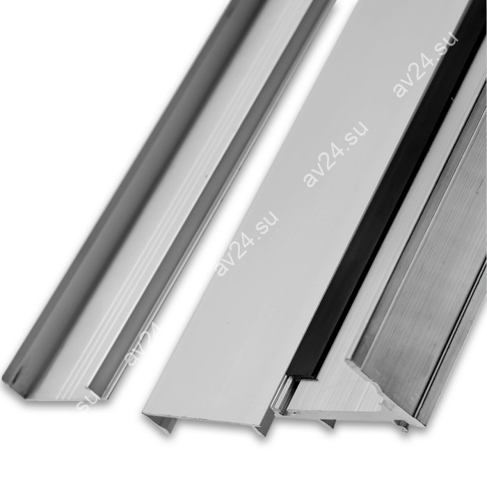 Профиль зажимной FKP-45 в сборе с двумя крышками, алюминий/анодированный