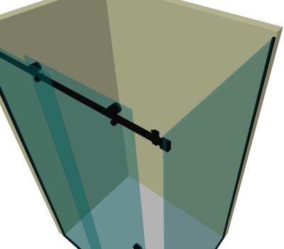 Душевая кабина угловая раздвижная DK-201P в опорном профиле