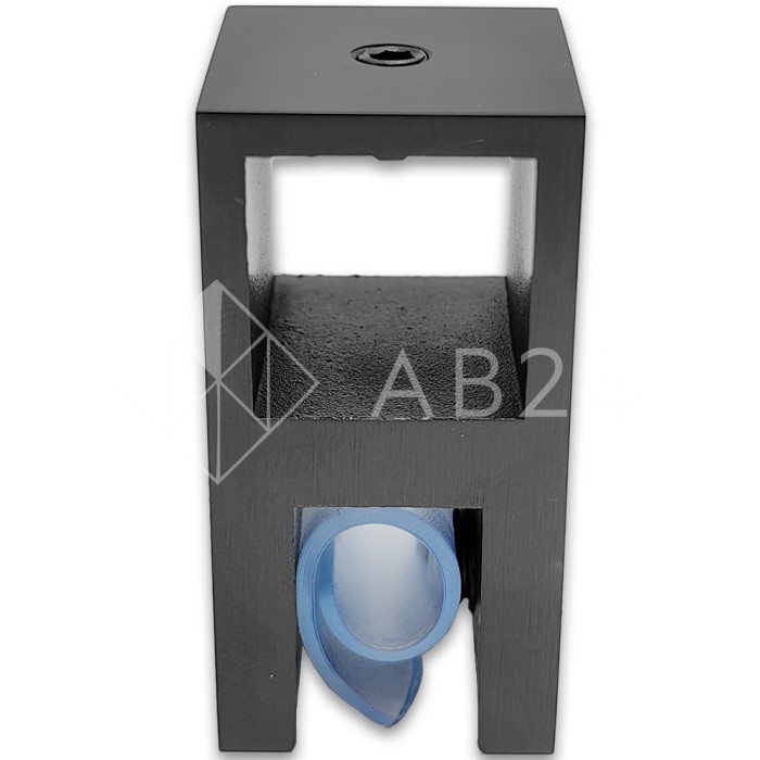 Держатель стекла FDC-58 сквозной 15х15 вертикальный, нержавейка/оружейная сталь