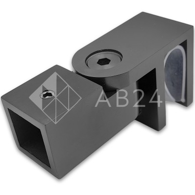 Держатель стекла FDC-50, 15х15 торцевой 0°-180°, нержавейка/оружейная сталь