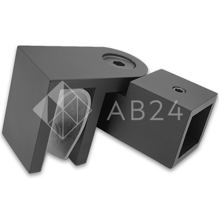 Держатель стекла FDC-50, 15х15 торцевой 0°-180°, нержавейка/оружейная сталь