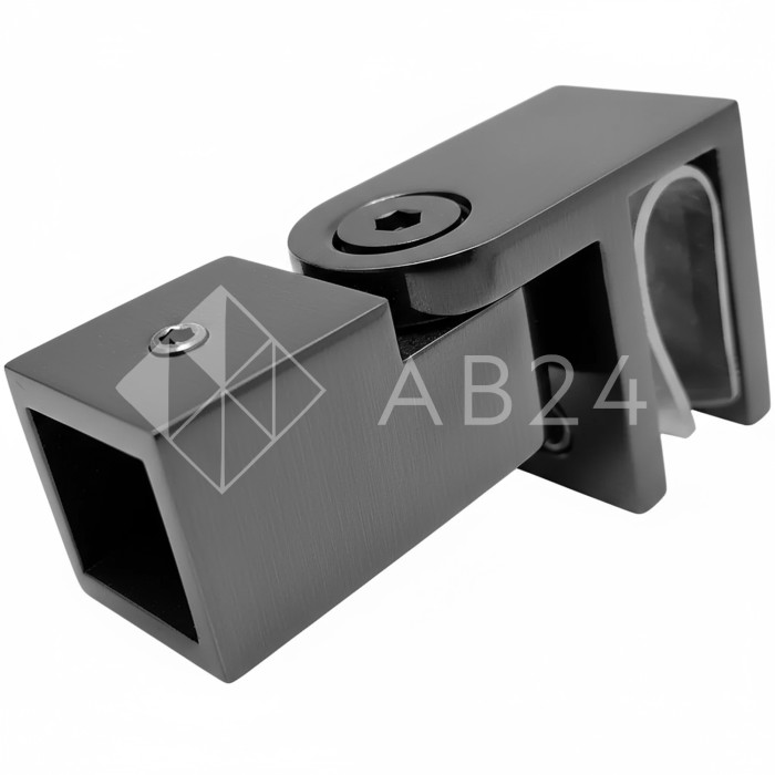 Держатель стекла FDC-50, 15х15 торцевой 0°-180°, нержавейка/оружейная сталь