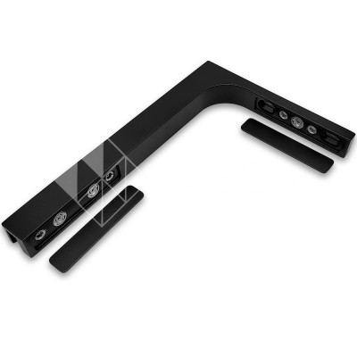 Угловой стабилизатор Диор FDK-4L стена-стекло 90° левый, нержавейка/черный