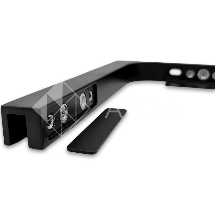 Угловой стабилизатор Диор FDK-4L стена-стекло 90° левый, нержавейка/черный