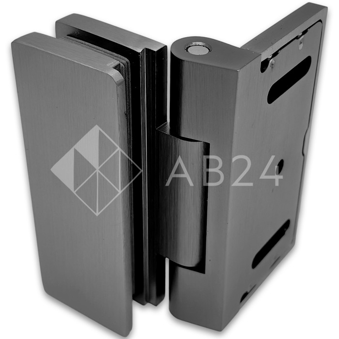 Петля Гера FDP-122 стена-стекло, открывание 90° внутрь, латунь/оружейная сталь