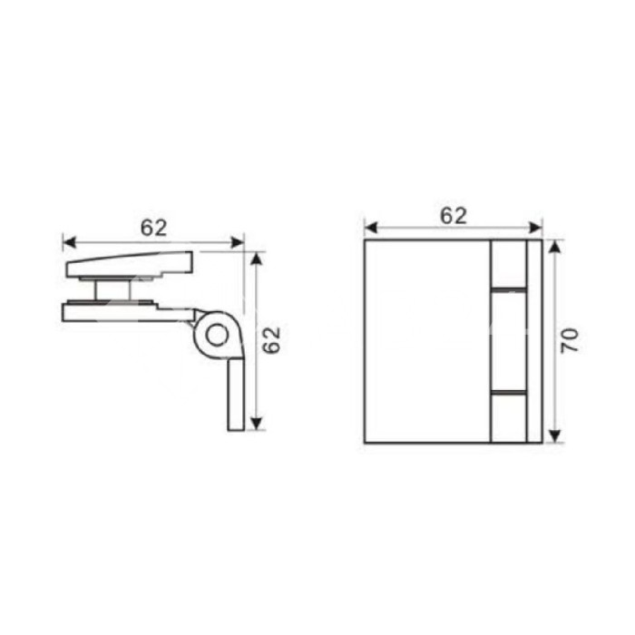 Петля Рея FDP-220 стена-стекло 90° с крышками, латунь/матовый