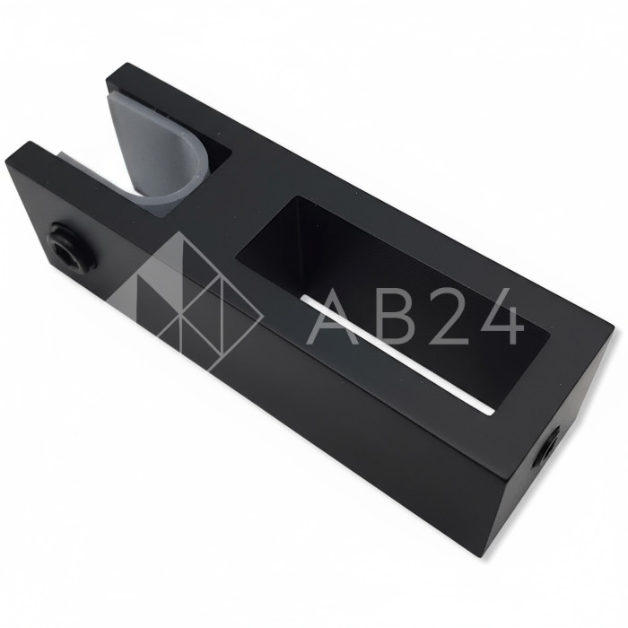 Держатель стекла FDC-31 сквозной 30х10 вертикальный, нержавейка/черный