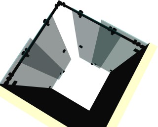 Душевая кабина угловая раздвижная DK-202K на коннекторах