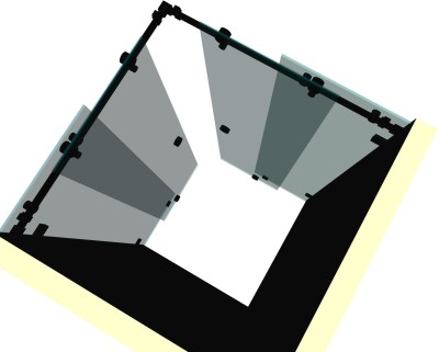 Душевая кабина угловая раздвижная DK-202K на коннекторах