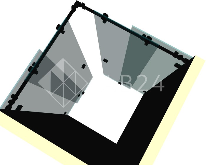 Душевая кабина угловая раздвижная DK-202K на коннекторах