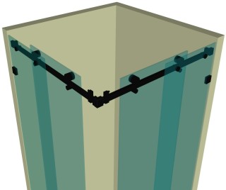 Душевая кабина угловая раздвижная DK-202K на коннекторах