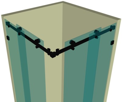 Душевая кабина угловая раздвижная DK-202K на коннекторах