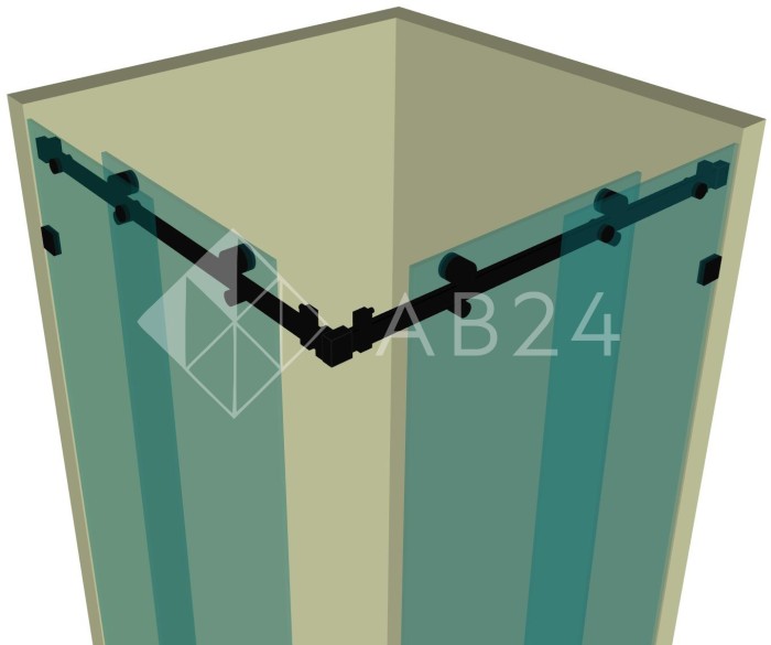 Душевая кабина угловая раздвижная DK-202K на коннекторах
