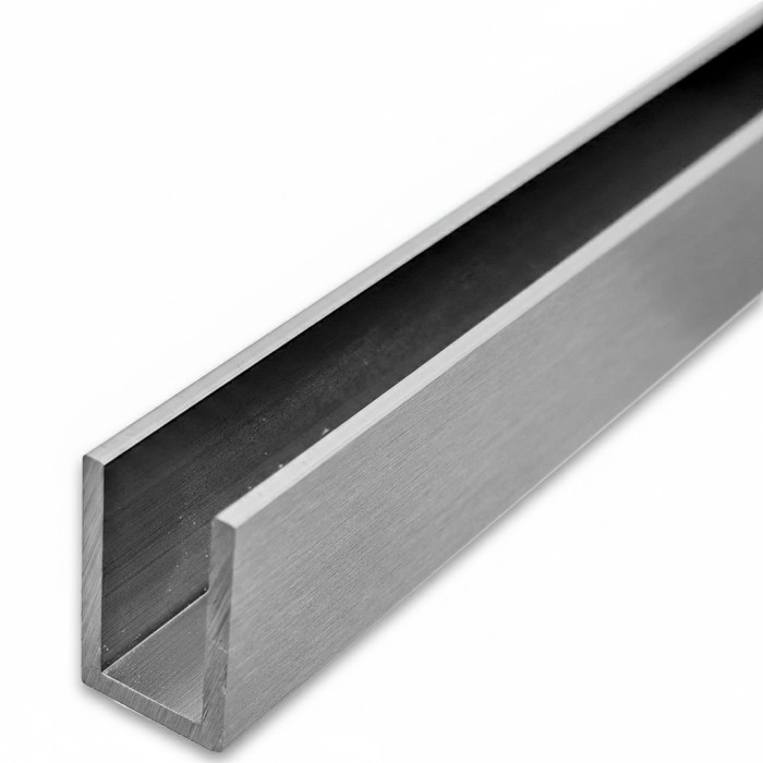 Профиль для стекла FDPA-50.22, 20х12.5х2, длина 2,2 м, алюминий/матовый