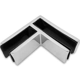 Крепление стекла FKK-202, 67х66 мм стекло-стекло 90°, нержавейка/полированный