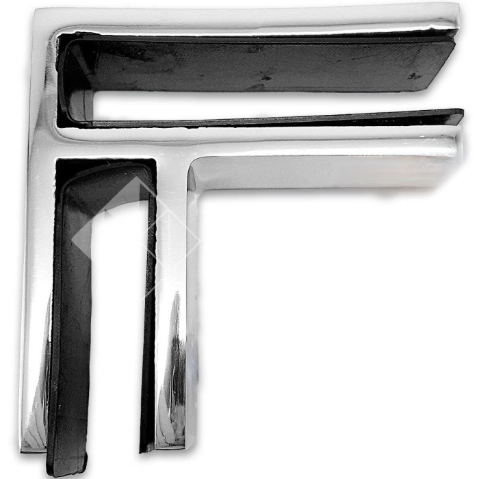 Крепление стекла FKK-202, 67х66 мм стекло-стекло 90°, нержавейка/полированный