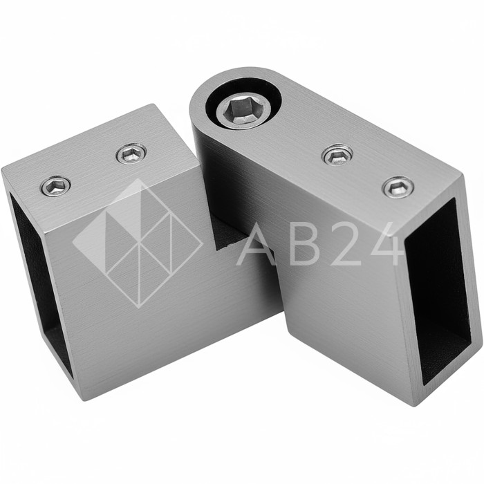 Соединитель FDC-37 трубы 30х10 вертикальный 90°-180°, нержавейка/матовый