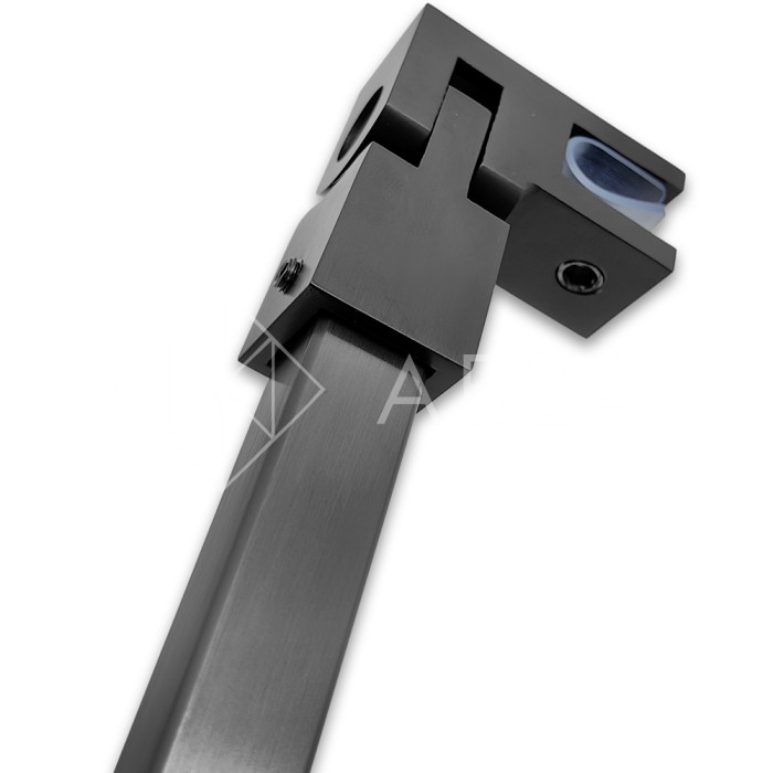 Держатель стекла FDC-52, 15х15 торцевой регулируемый, нержавейка/оружейная сталь