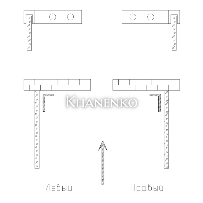 Угловой стабилизатор Диор FDK-4L стена-стекло 90° левый, нержавейка/полированный