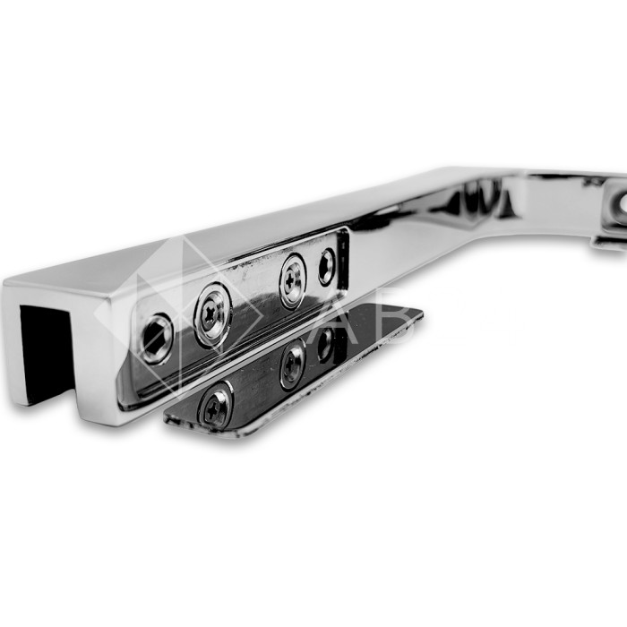 Угловой стабилизатор Диор FDK-4L стена-стекло 90° левый, нержавейка/полированный