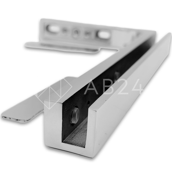 Угловой стабилизатор Диор FDK-4L стена-стекло 90° левый, нержавейка/полированный