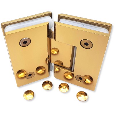 Петля FDP-14-DEF с дефектом Альфа α стекло-стекло 135°, нержавейка/золото