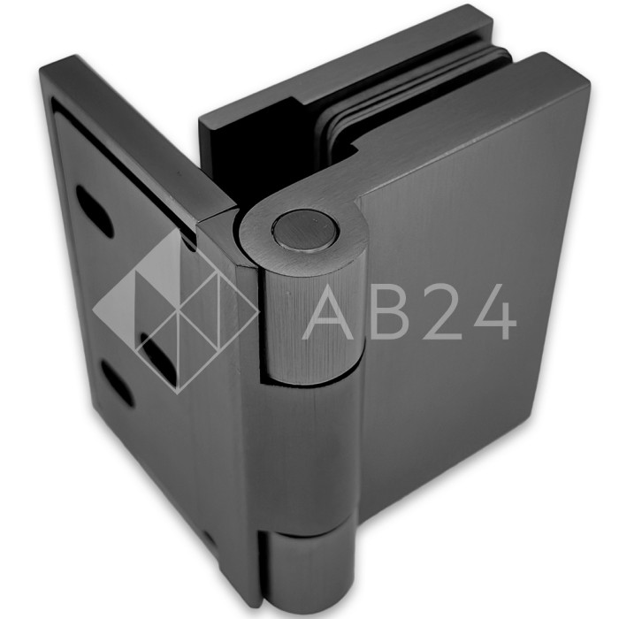 Петля Майя FDP-170 стена-стекло, открывание 90° наружу, латунь/оружейная сталь