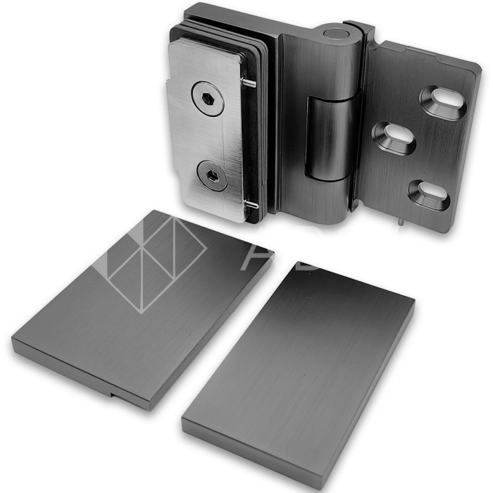 Петля Майя FDP-170 стена-стекло, открывание 90° наружу, латунь/оружейная сталь