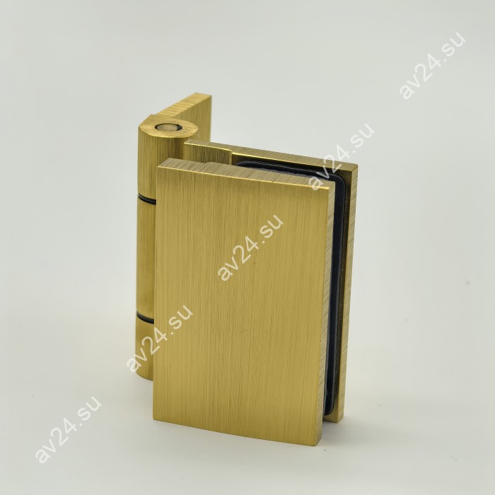 Петля Рея FDP-220 стена-стекло 90° с крышками, латунь/брашированное золото