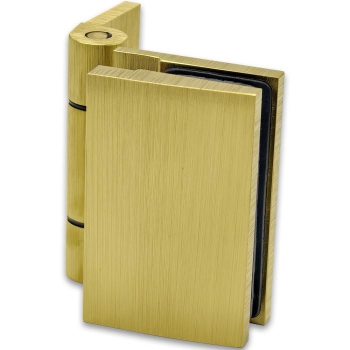 Петля Рея FDP-220 стена-стекло 90° с крышками, латунь/брашированное золото