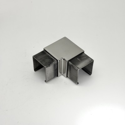 Отвод FOP-40p.07 для поручня с пазом для трубы 40*40мм, GRIT 600, нержавейка/полированный