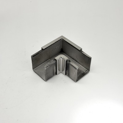 Отвод FOP-40p.07 для поручня с пазом для трубы 40*40мм, GRIT 600, нержавейка/полированный