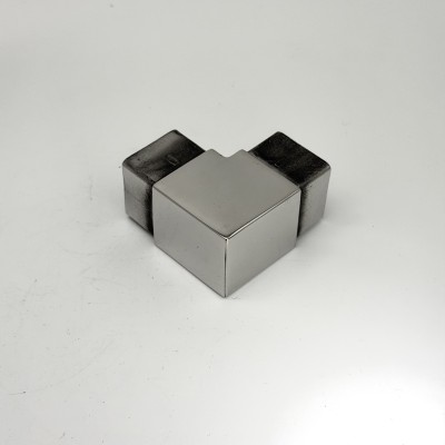 Отвод FOP-40p.07 для поручня с пазом для трубы 40*40мм, GRIT 600, нержавейка/полированный