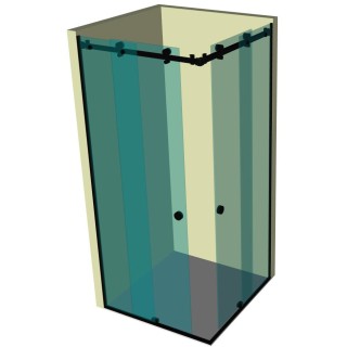 Душевая кабина угловая раздвижная DK-202P в опорном профиле