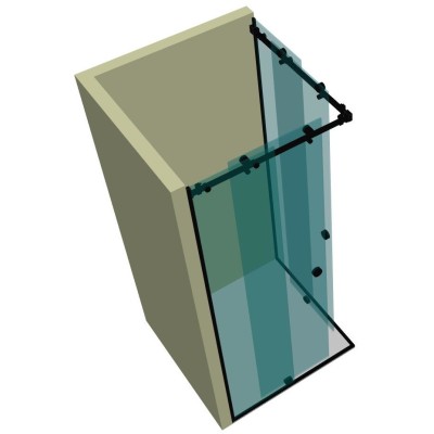 Душевая кабина угловая раздвижная DK-202P в опорном профиле