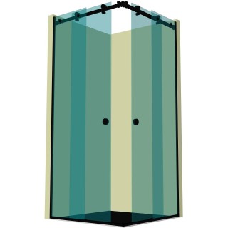 Душевая кабина угловая раздвижная DK-202P в опорном профиле