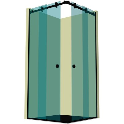Душевая кабина угловая раздвижная DK-202P в опорном профиле
