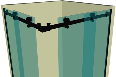 Душевая кабина угловая раздвижная DK-202P в опорном профиле